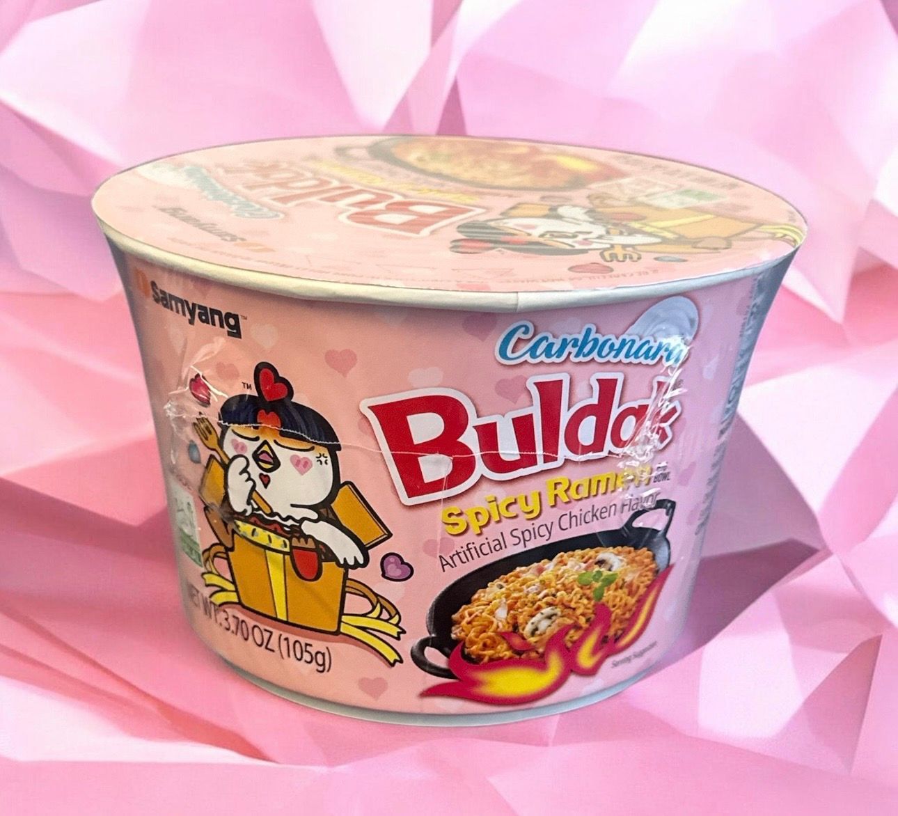 Buldak Noodle Big Cup 6/80g Spicy Chicken Ramen Carbonara
