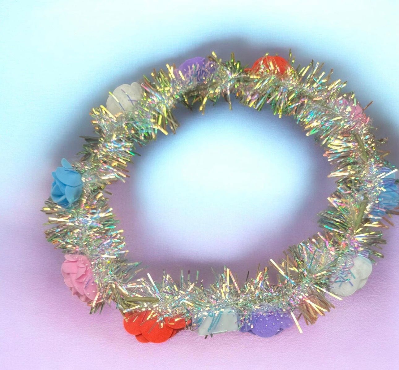 Tinsel Flower Headband (6433) 12ct