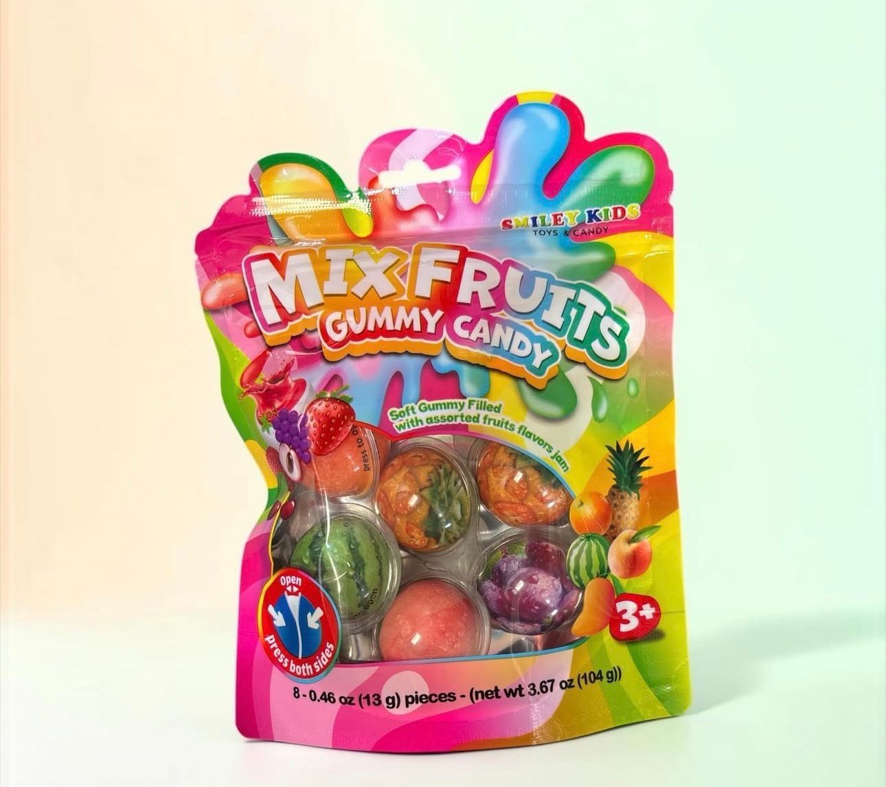 Smiley Kids Mix Fruit Gummy Candy 8ct