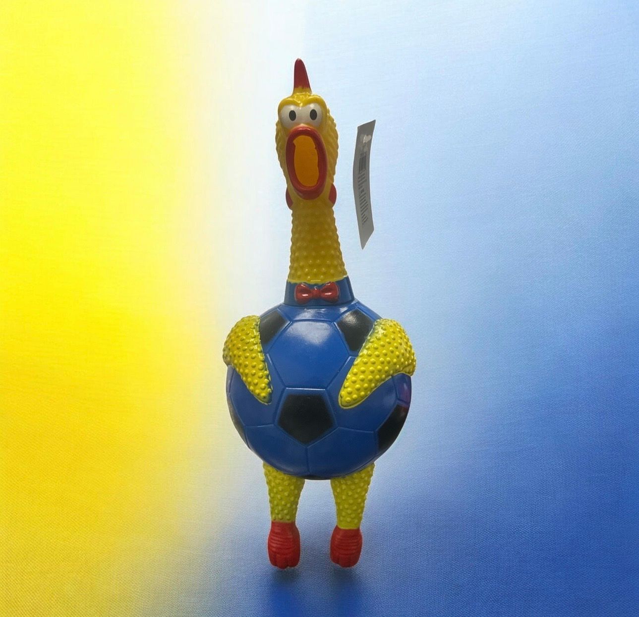 Soccer Ball Squeaky Chicken (1605) 12ct