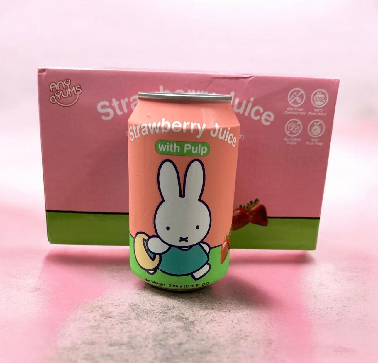 Miffy Juice with Puple 24/330 ml Strawberry