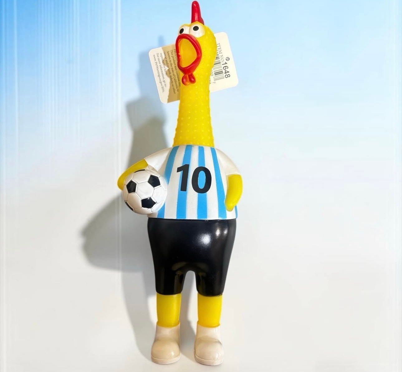 Soccer Ball Squeaky Chicken (1648) 12ct