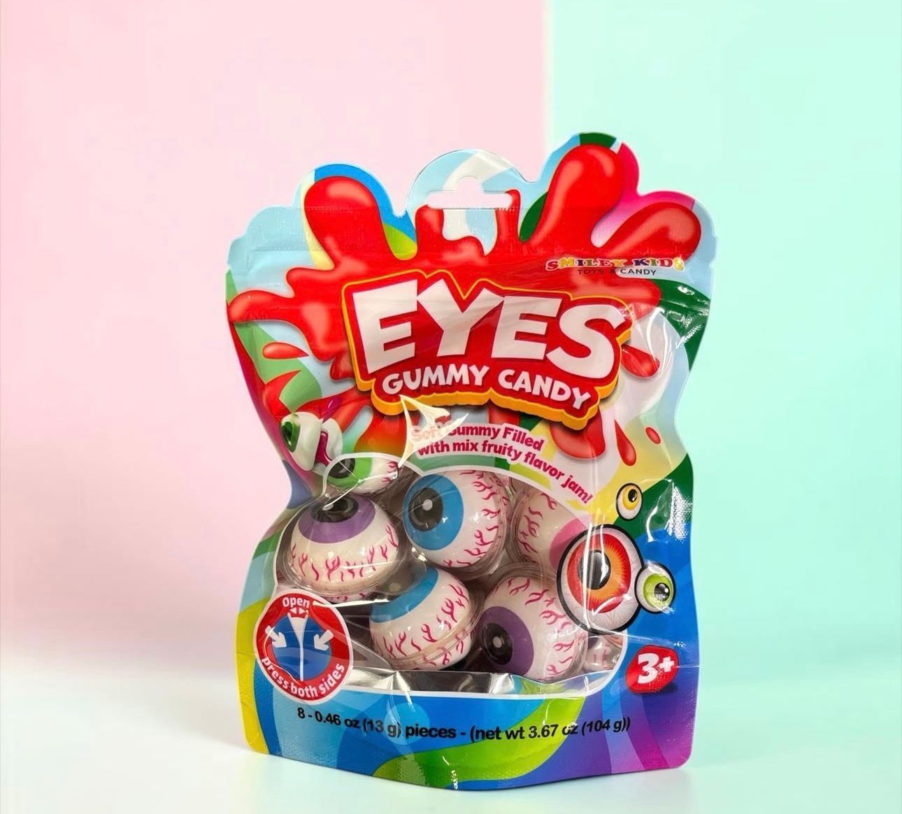 Smiley Kids Eyes Gummy Candy 8ct