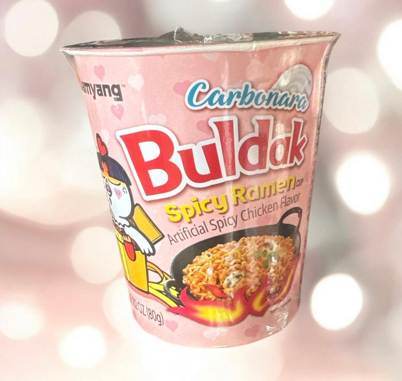 Buldak Noodle Small Cup 6/80g Spicy Chicken Ramen Carbonara